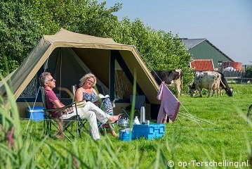 Buitenaanzicht Kamperen bij boer Vis