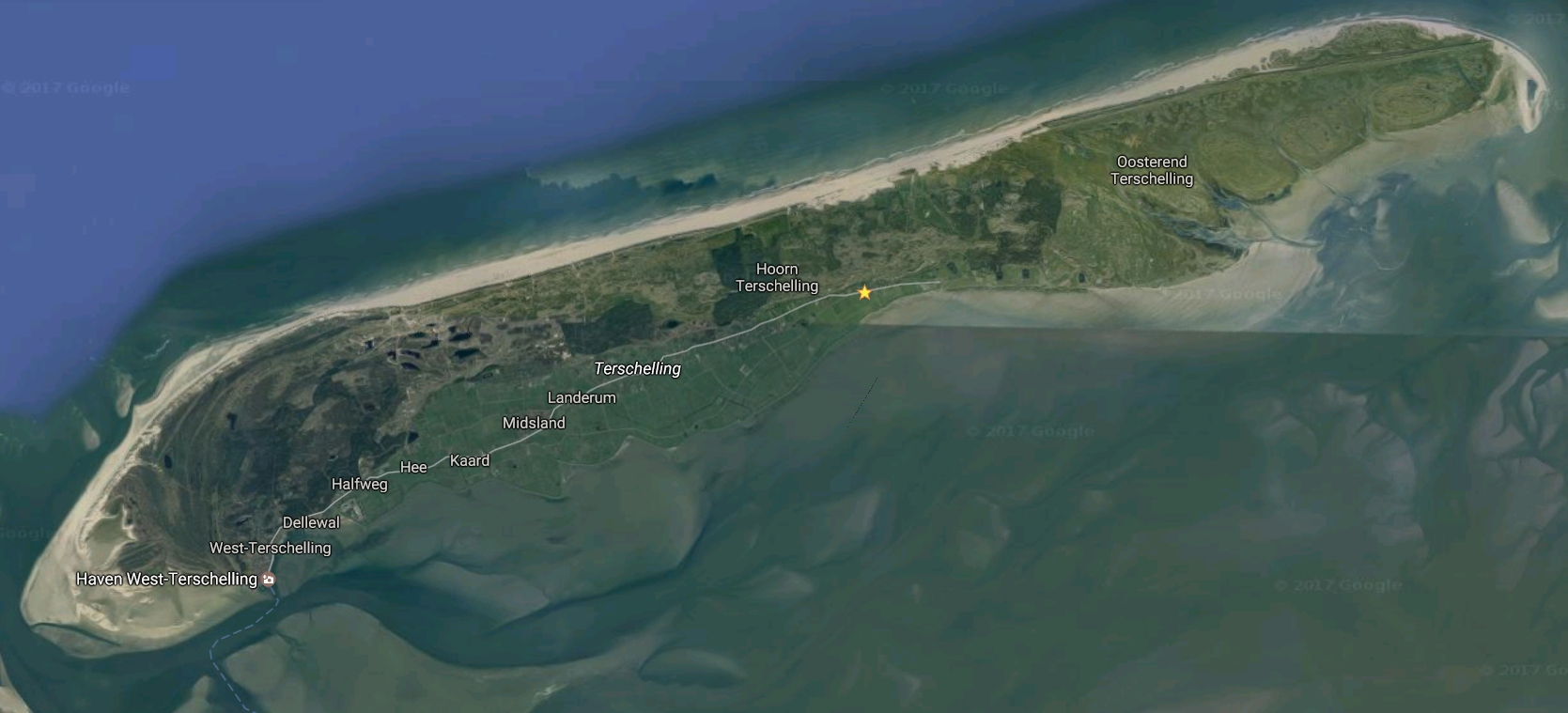 Dorpen op Terschelling van West naar Oosterend